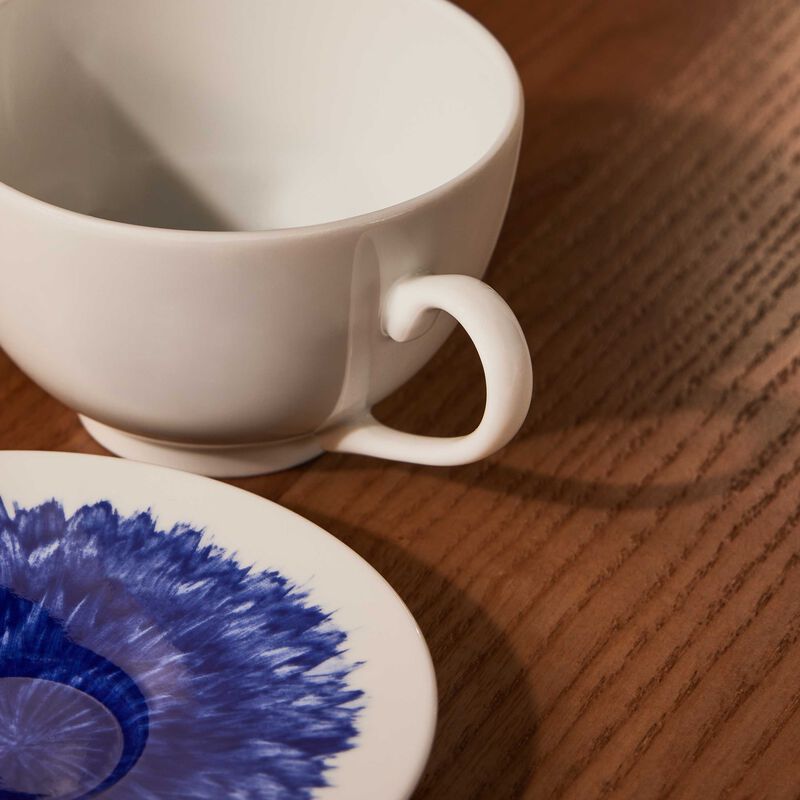 bernardaud in bloom tea cup   saucer blue