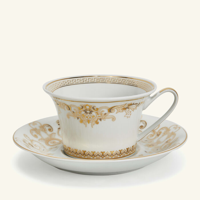 فيرساتشي طقم فناجين الشاي ميدوزا جالا باللون الأبيض