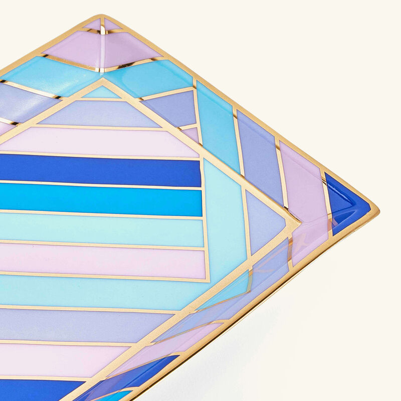 جوناثان أدلر صينية الحلى والمجوهرات سكالا مستطيلة صغيرة زرقاء