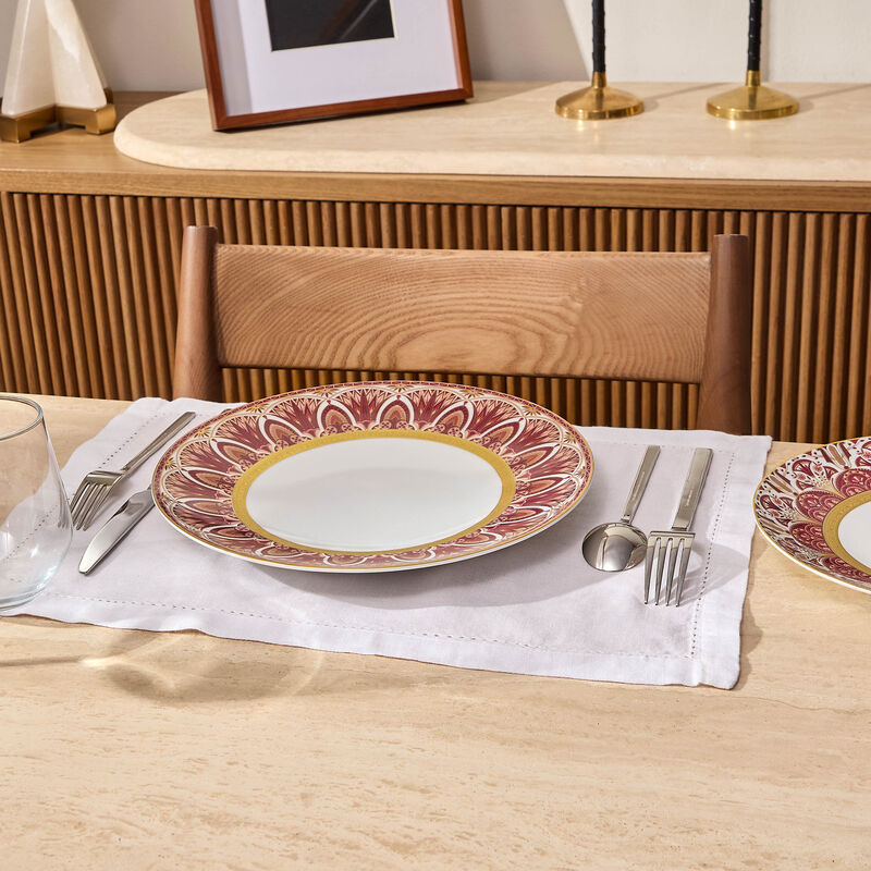 haviland reves du nil pourpre plaid dinner plate red 27cm
