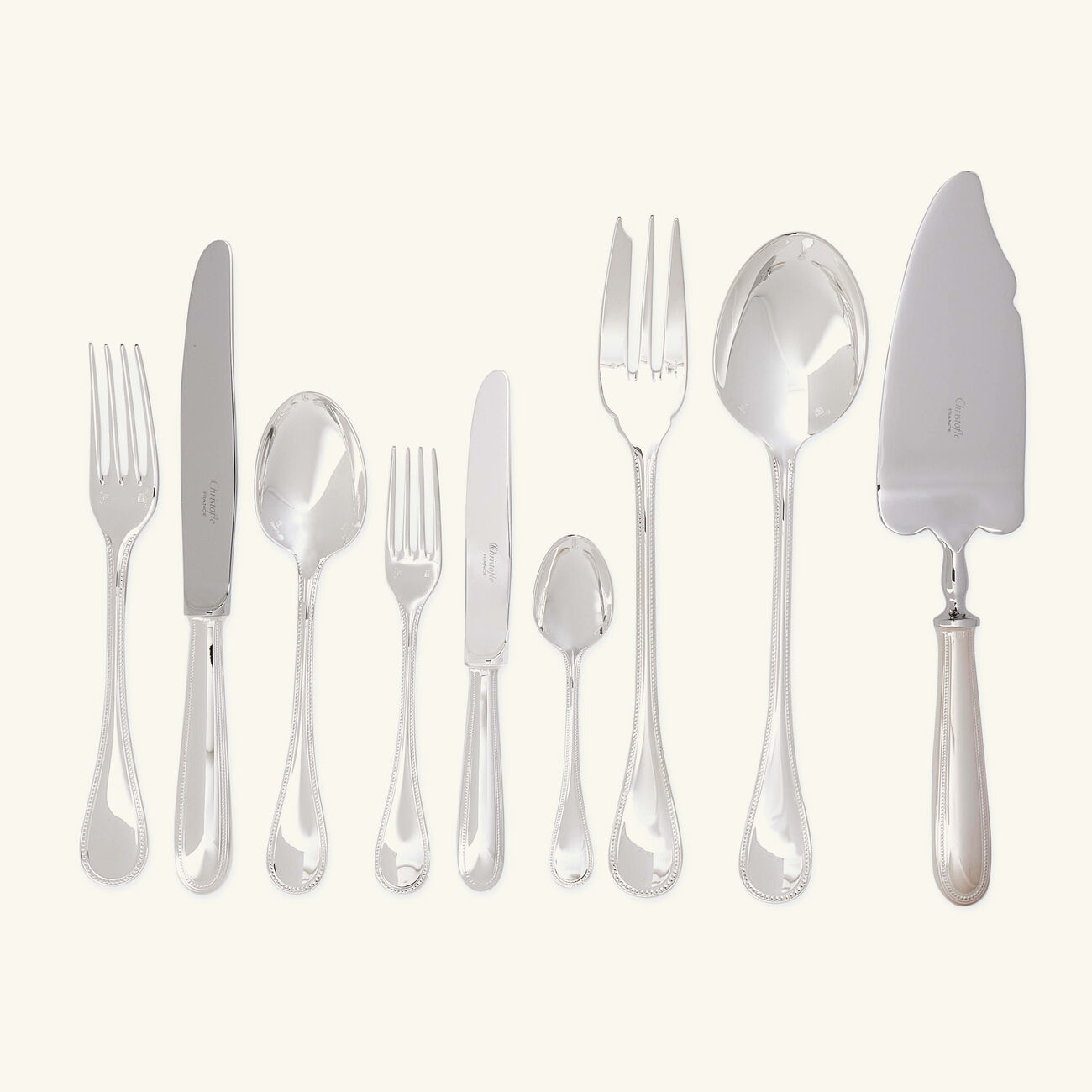 christofle perles flatware set 75 pieces silver plated