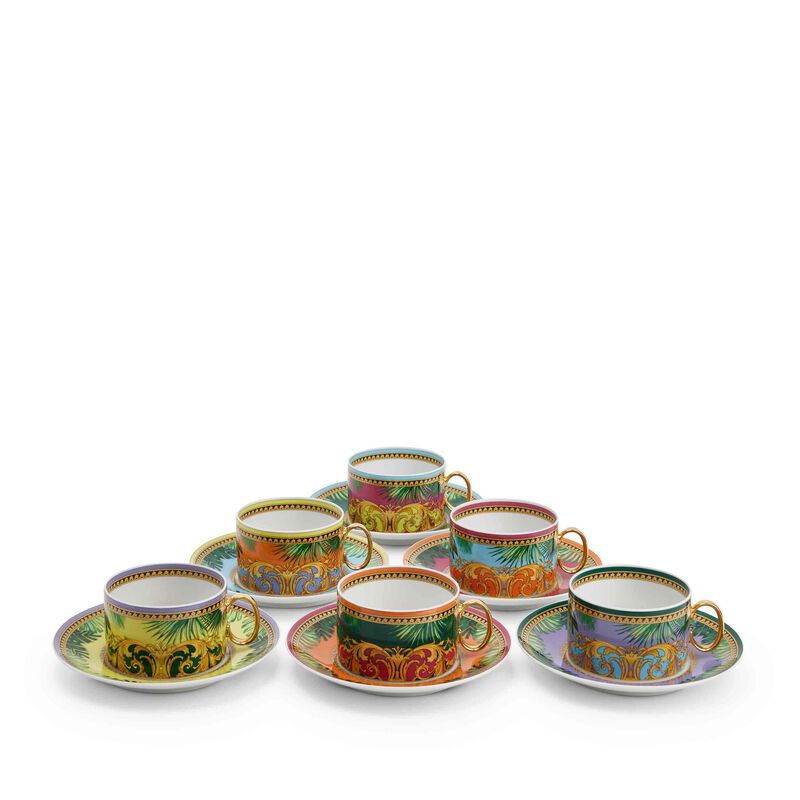 Jungle Animalier Set Of 6 Tea Cups & Saucers, large