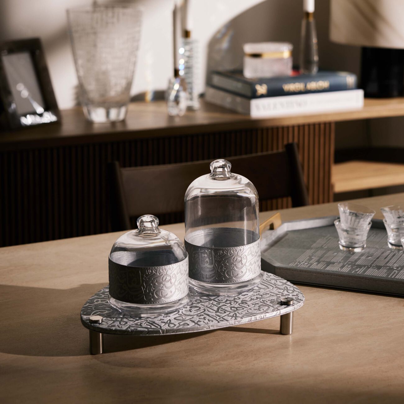 dimlaj kareem serving bowl silver set of 2