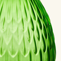 lalique plumes vase mini green