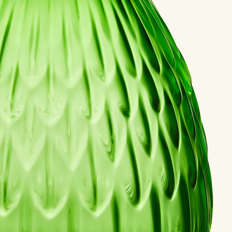 lalique plumes vase mini green