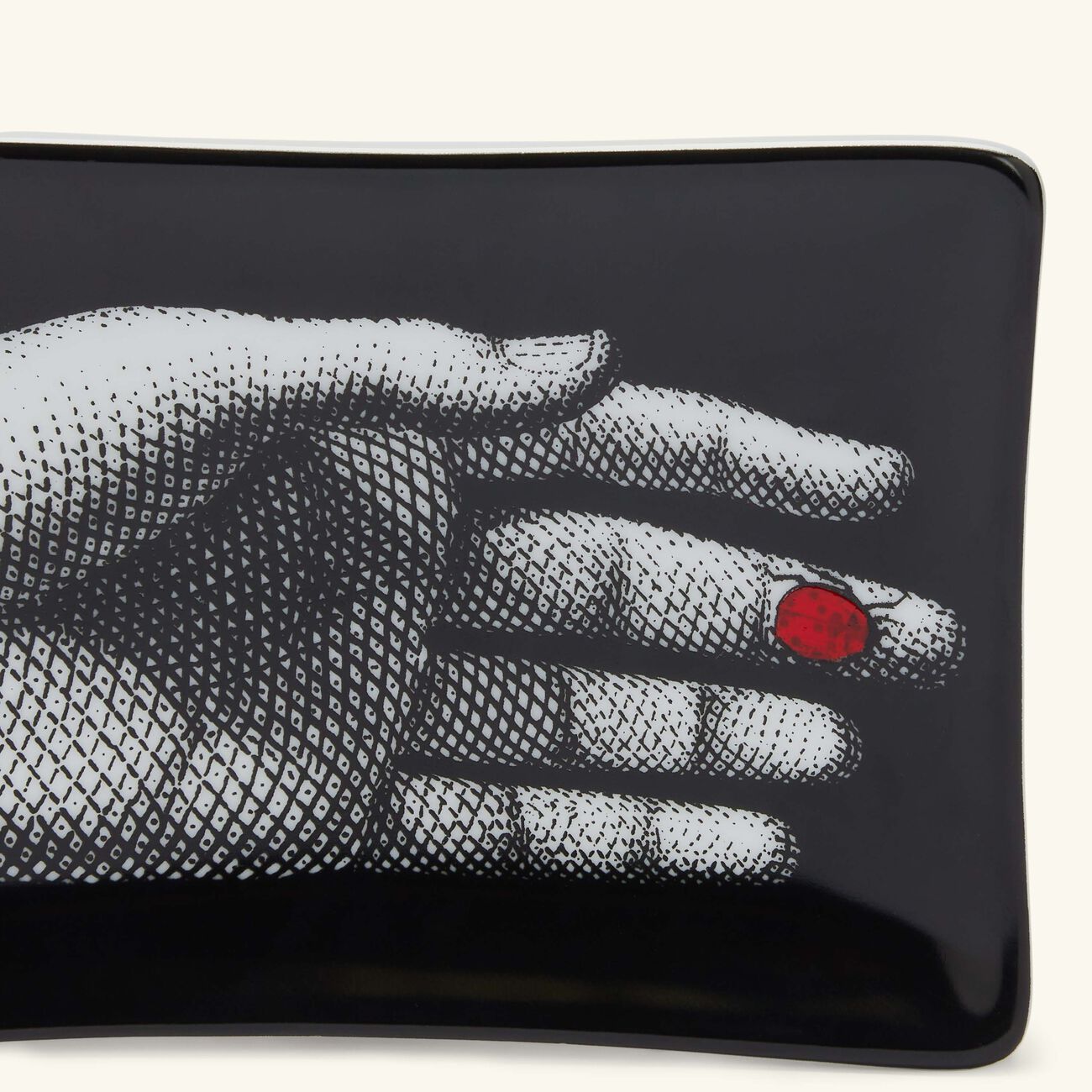 fornasetti mano con coccinella ashtray rectangular black