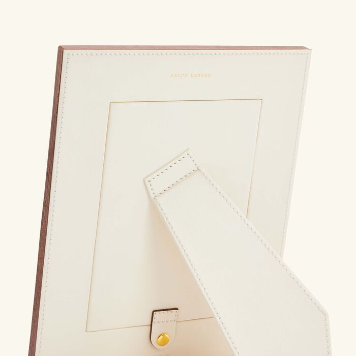 ralph lauren home brennan leather frame white 13x18 cm