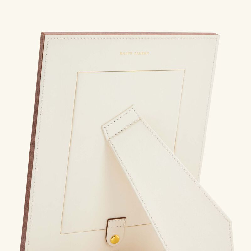 ralph lauren home brennan leather frame white 13x18 cm