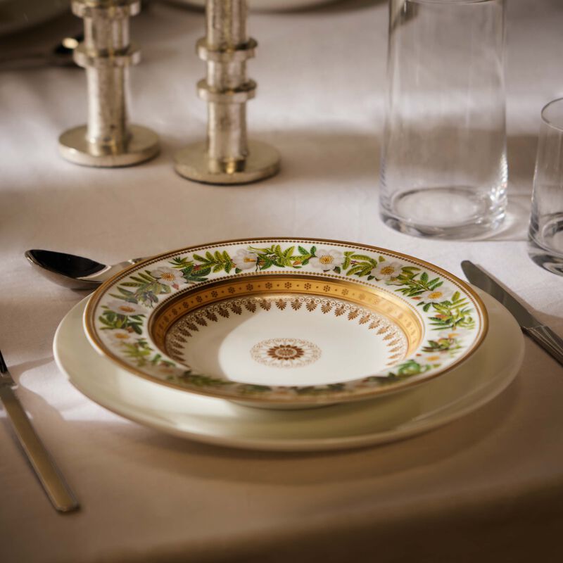 bernardaud botanique soup plate round green 23cm