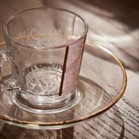 دملاج طقم نغم المؤلف من 6 فناجين للقهوة باللون الوردي