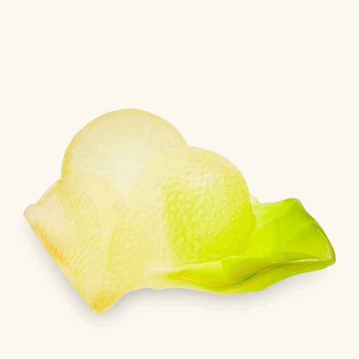 daum citrus decorative figurine medium yellow limited edition