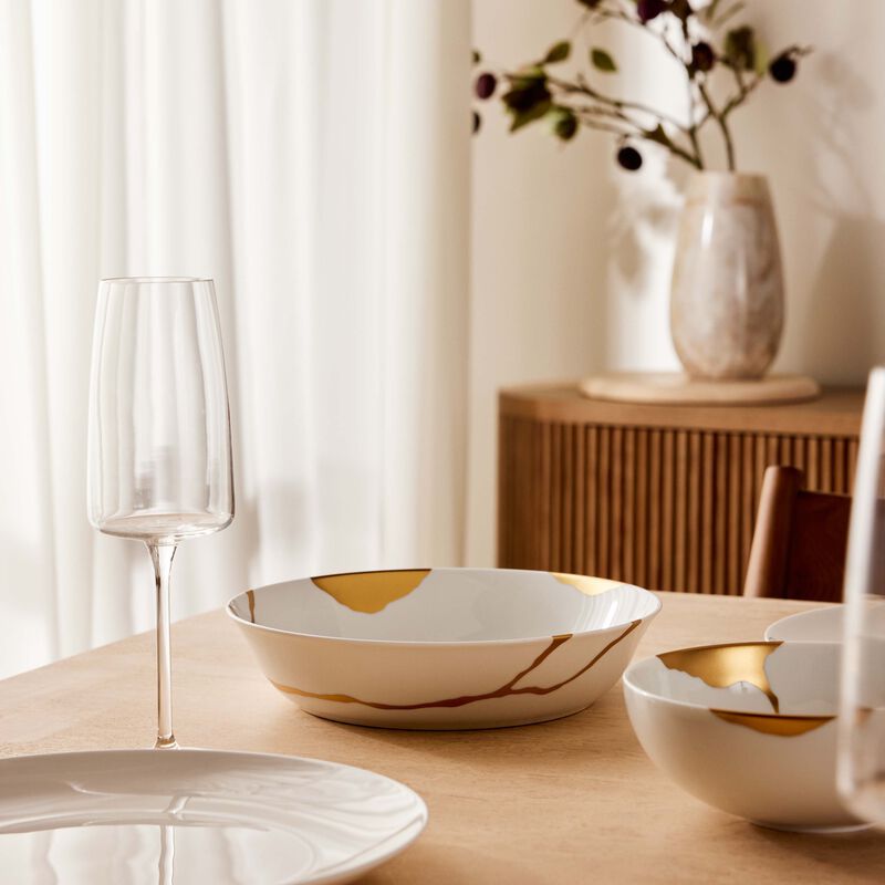 Kintsugi Salad Plate Round White bernardaud kintsugi salad plate round white