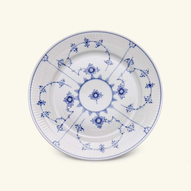 royal copenhagen blue fluted plain dessert plate round white 22cm