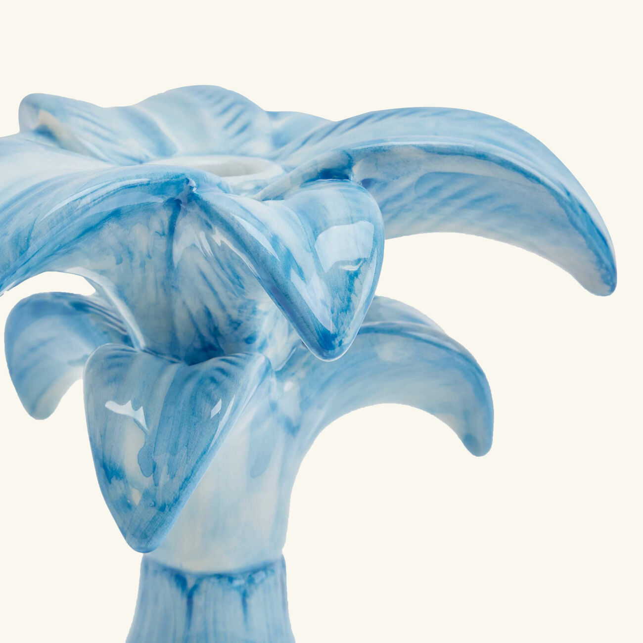 Palm Trees Candle Holder Blue les ottomans palm trees candle holder blue