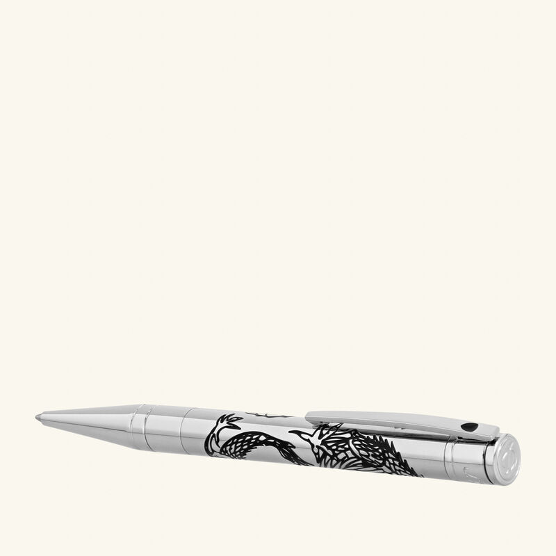 st dupont line d initial ballpoint pen black