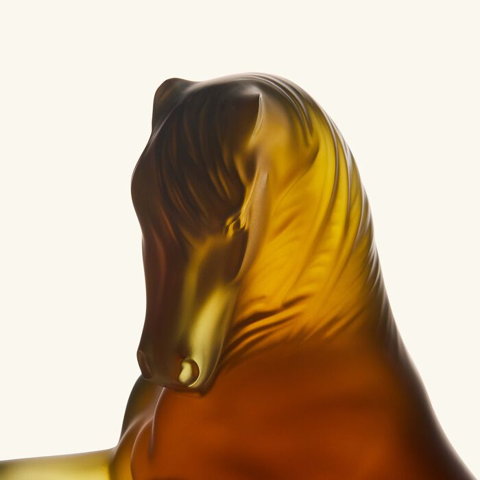 lalique terramineral horse sculpture small amber