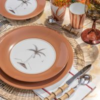 Bamboo Colonies Dinner Plate Round Pink 26cm marie daage bamboo colonies dinner plate round pink 26cm