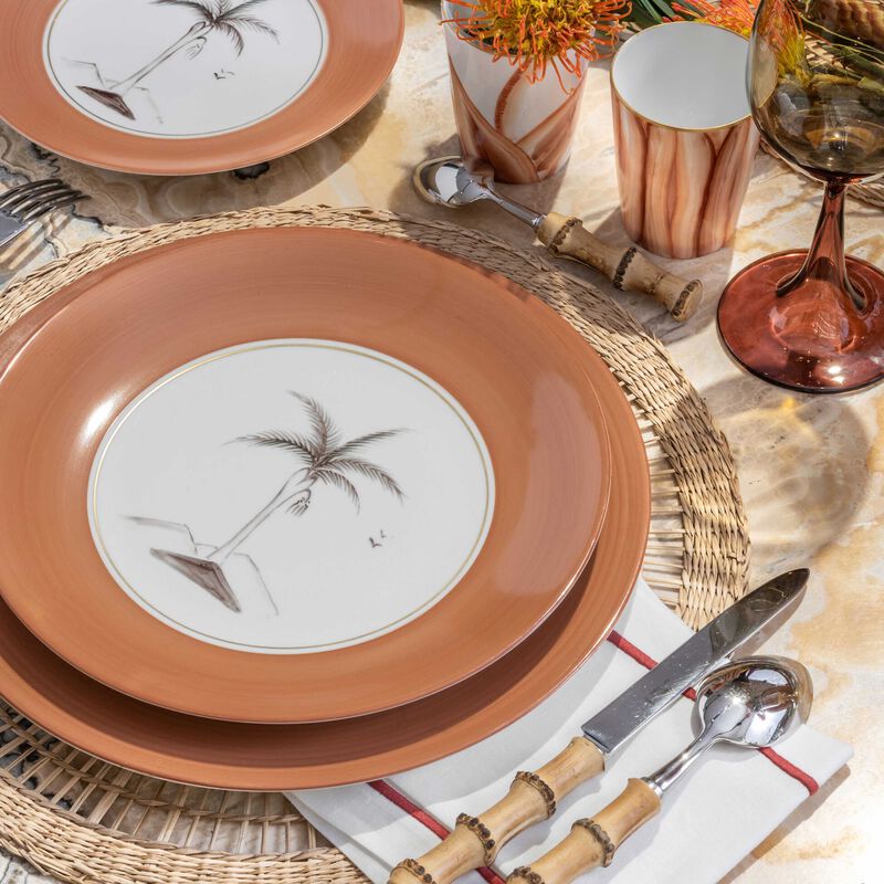 Bamboo Colonies Dinner Plate Round Pink 26cm marie daage bamboo colonies dinner plate round pink 26cm