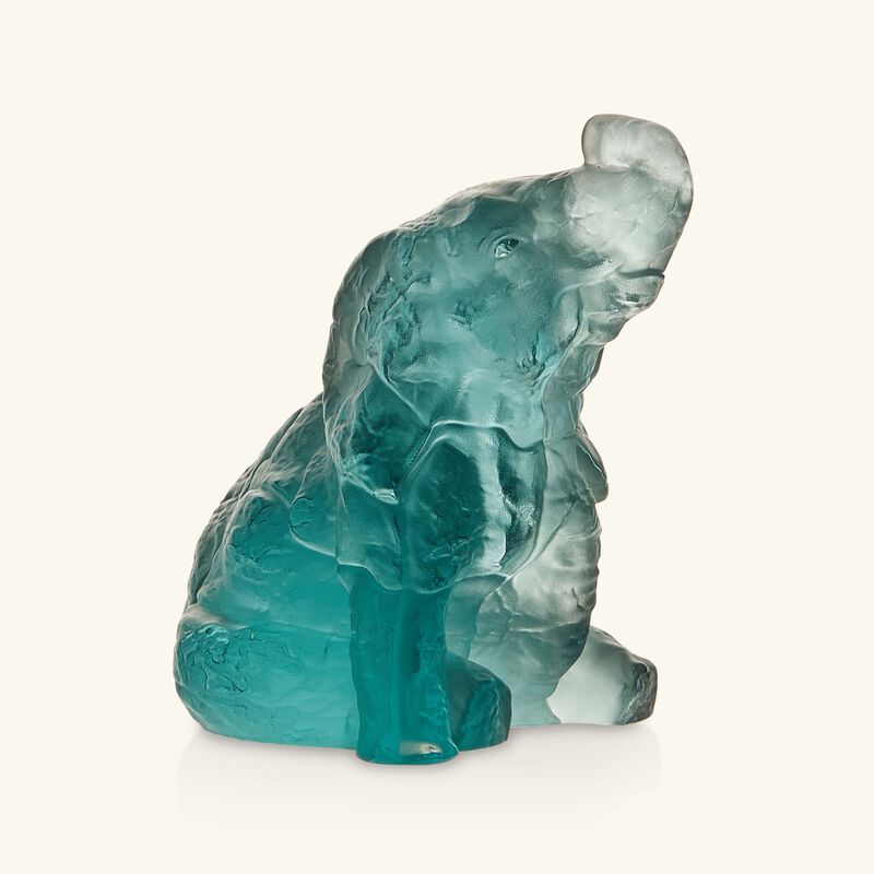 lalique terramineral baby elephant figurine mini blue