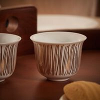 Tamrah by Razan Alazzouni Stripes Arabic Coffee Cup Gold Set of 2 silsal tamrah by razan alazzouni stripes arabic coffee cup gold set of 2