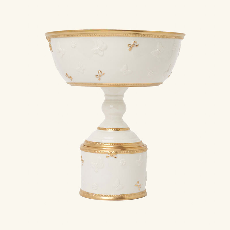 فيلاري وعاء الفاكهة باترفلاي بأقدام مرتفعة أبيض