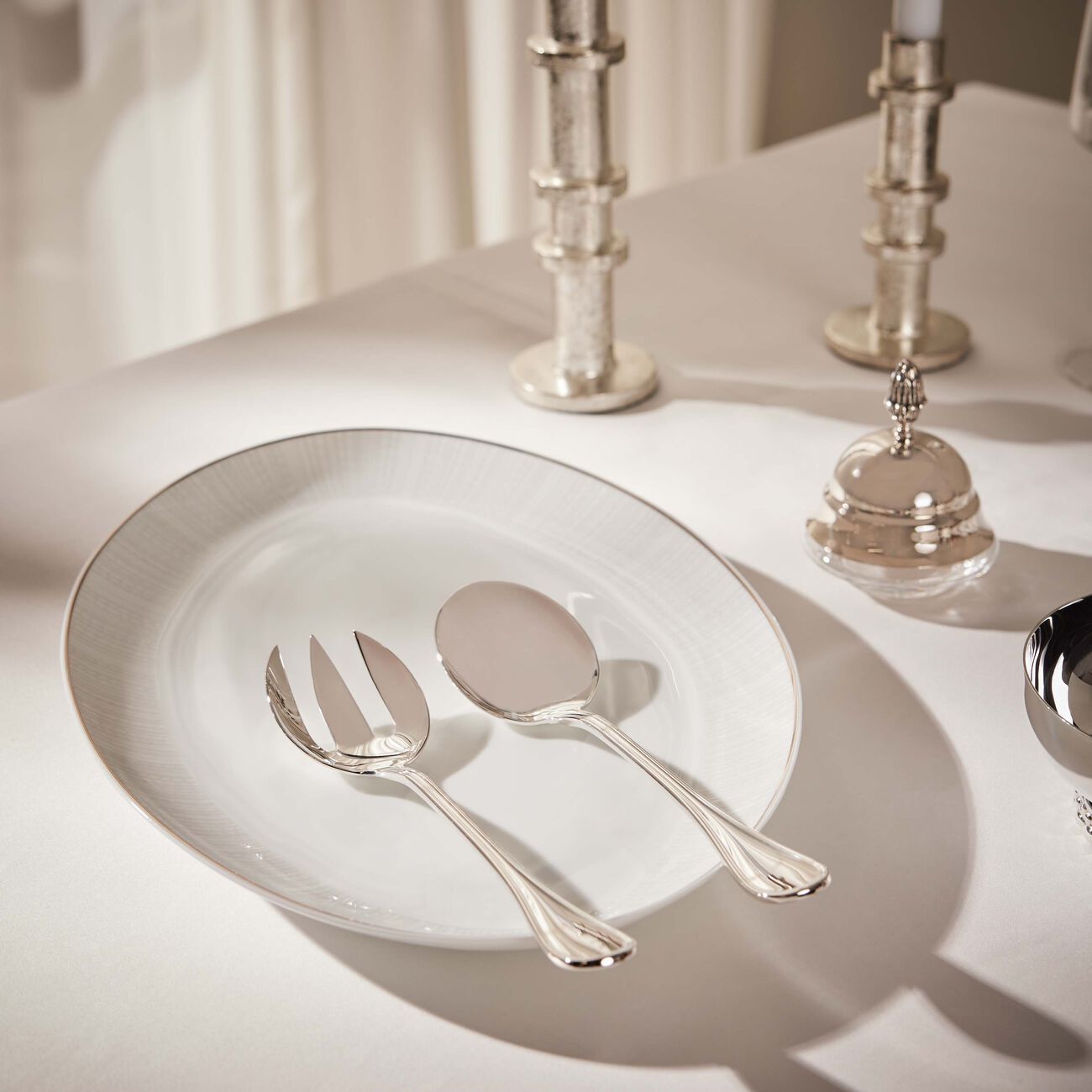 كريستوفل طقم تقديم السلطة آلبي مطلي بالفضة