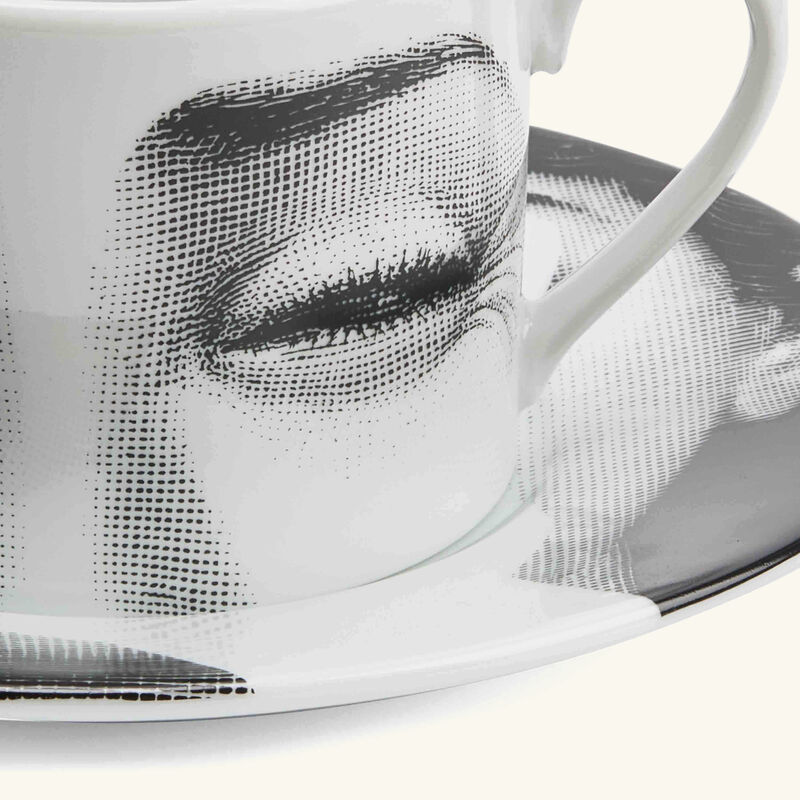 Tema e Variazioni 2005 Tea Cup Grey Set Of 6 fornasetti tema e variazioni 2005 tea cup grey set of 6