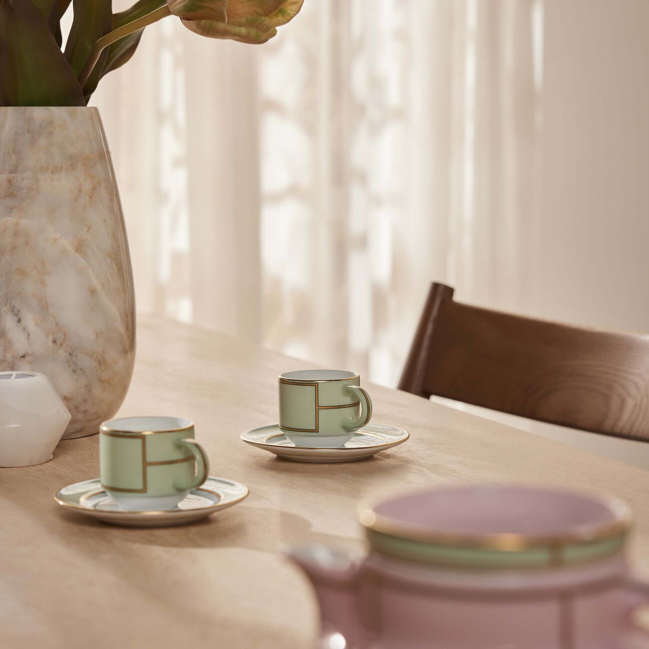Diva Coffee Cup & Saucer Green Set of 2 ginori 1735 diva coffee cup saucer green set of 2