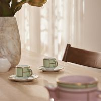 Diva Coffee Cup & Saucer Green Set of 2 ginori 1735 diva coffee cup saucer green set of 2