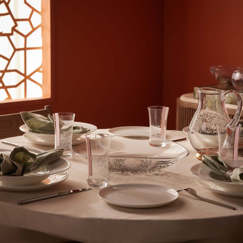 dimlaj nagham tall glass tumbler pink set of 6