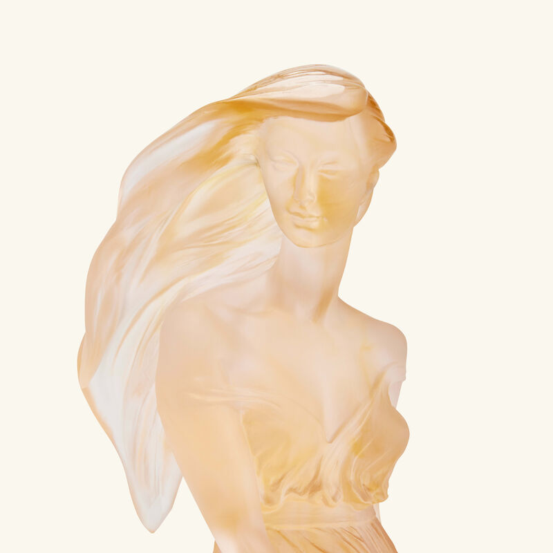 daum douce muse sculpture large orange limited edition