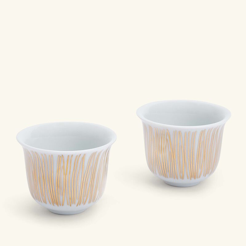 Tamrah by Razan Alazzouni Stripes Arabic Coffee Cup Gold Set of 2 silsal tamrah by razan alazzouni stripes arabic coffee cup gold set of 2
