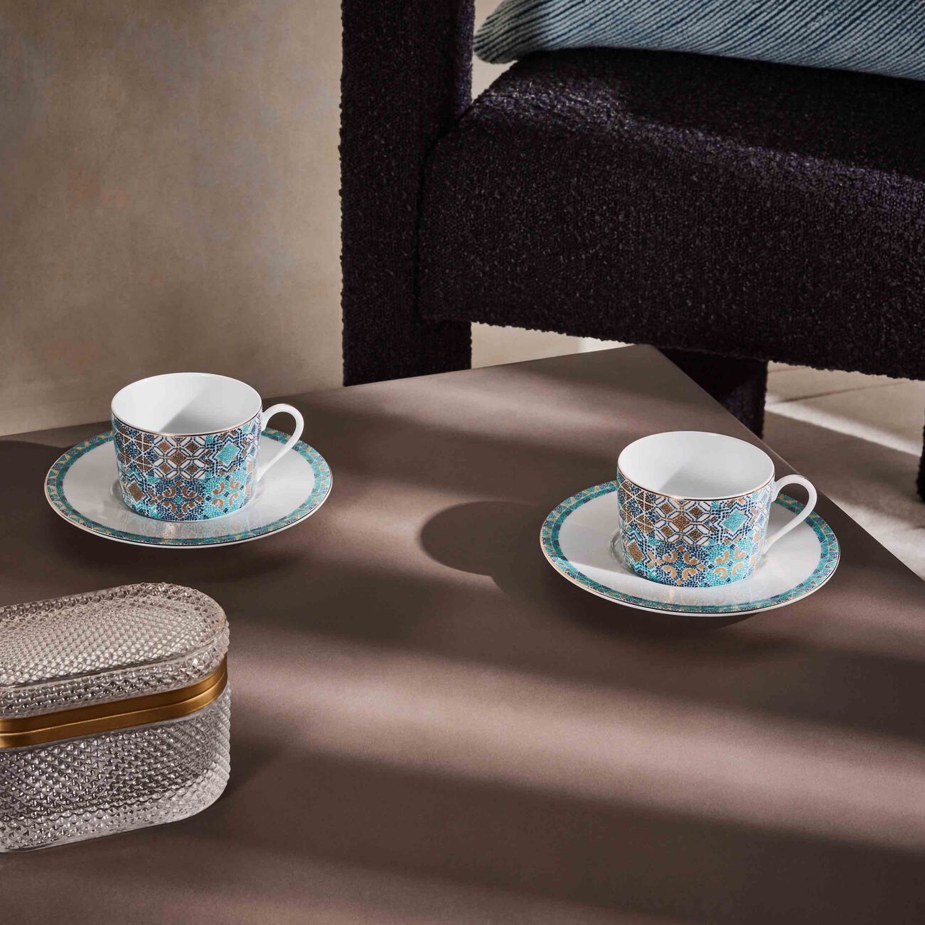 haviland portofino tea cup   saucer blue set of 4