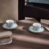 haviland portofino tea cup   saucer blue set of 4