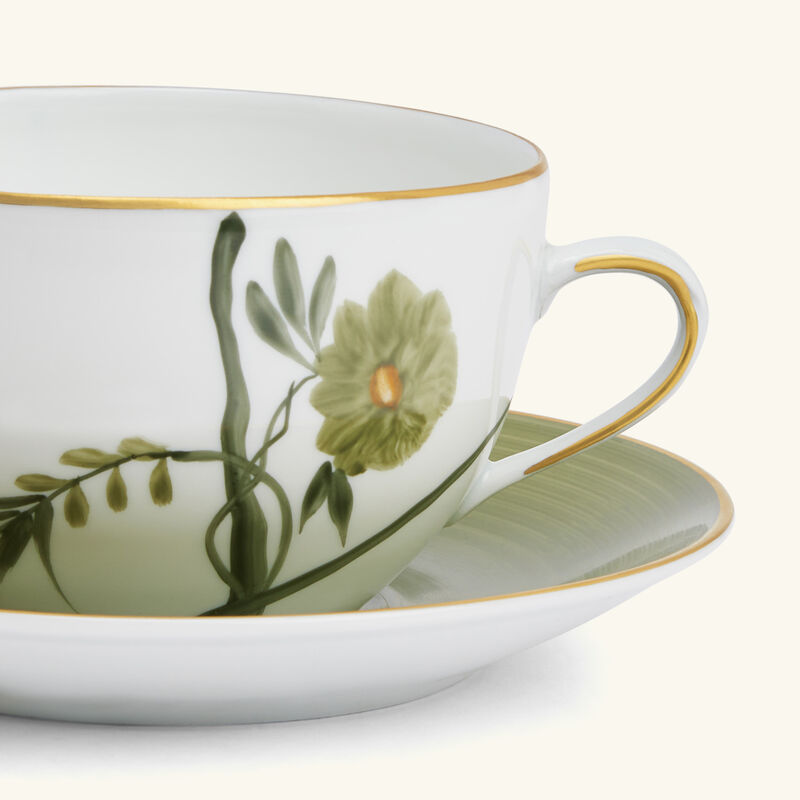 marie daage bouquet de vie cup   saucer green