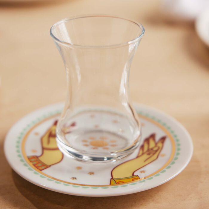 Hessa Tea Cup & Saucer Clear Set Of 6 silsal hessa tea cup saucer clear set of 6