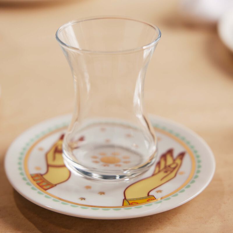 Hessa Tea Cup & Saucer Clear Set Of 6 silsal hessa tea cup saucer clear set of 6