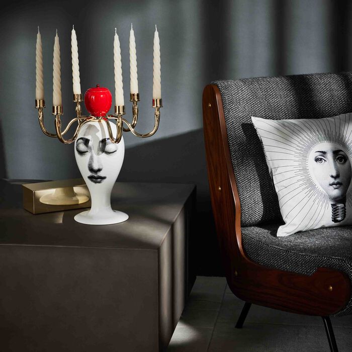 fornasetti frutto proibito white candle holder