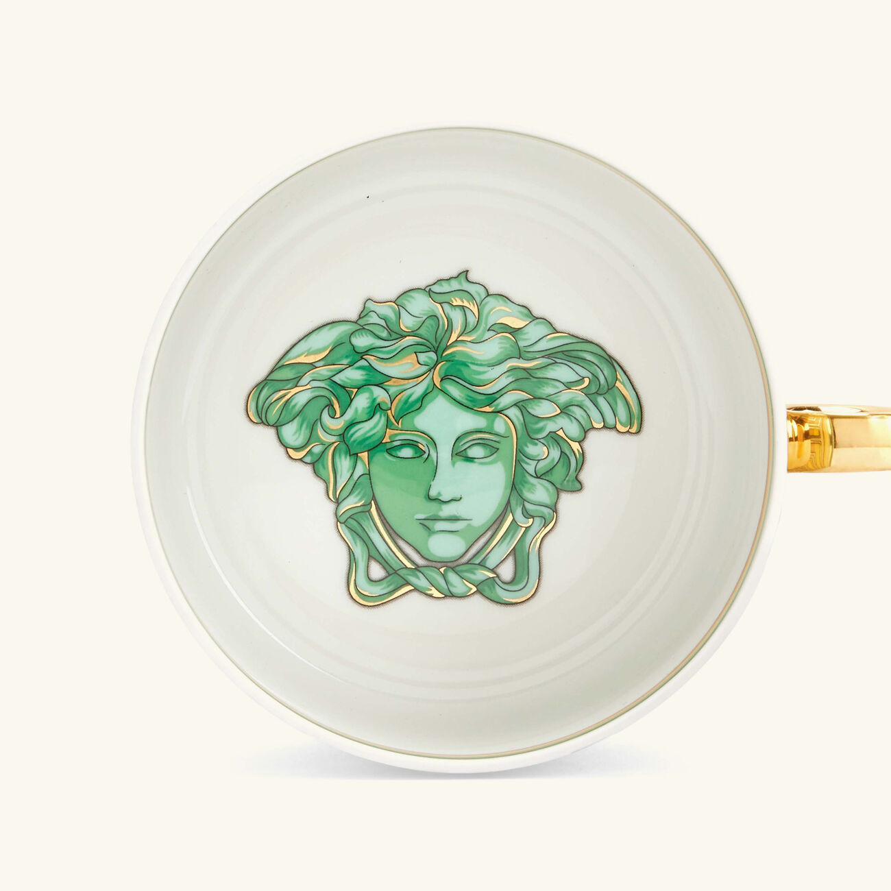 versace green coin tea cup   saucer green