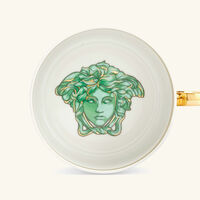 versace green coin tea cup   saucer green