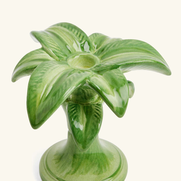 les ottomans palm trees candle holder small green