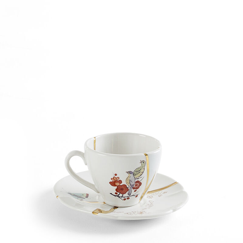 Kintsugi n2 Coffee Cup With Saucer, large