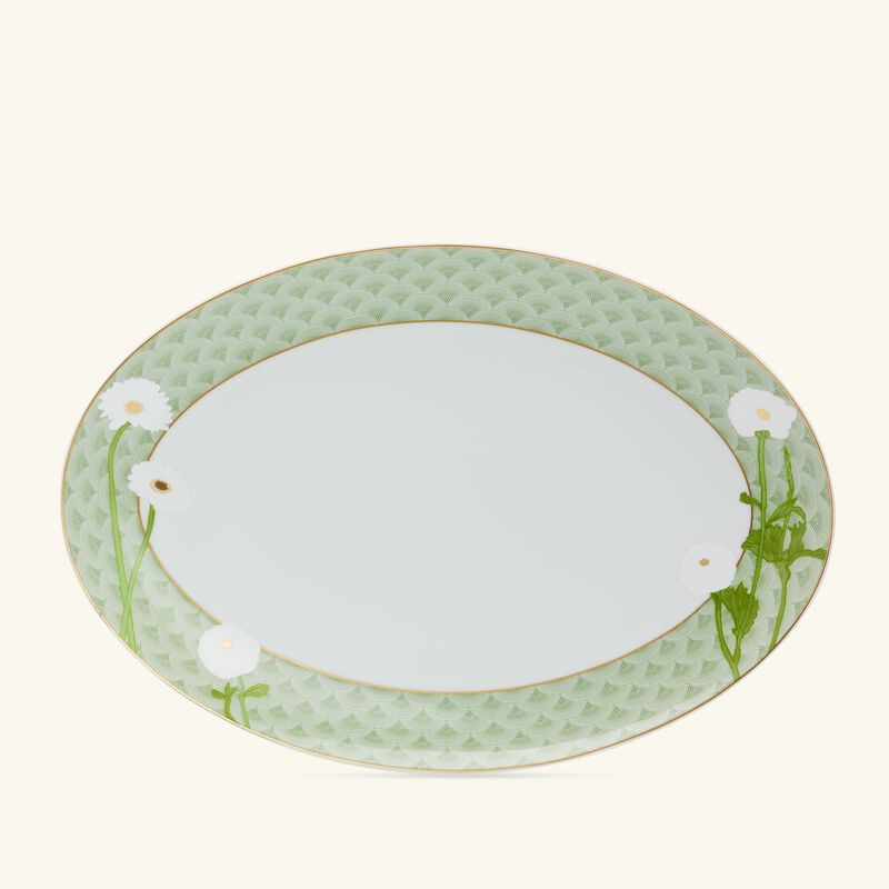 bernardaud praiana serving platter oval green 38cm