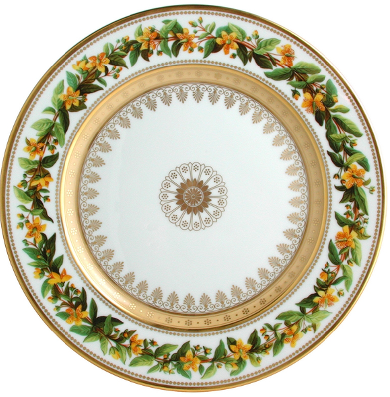 bernardaud botanique dinner plate round yellow 26cm