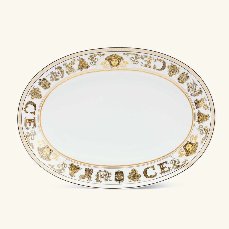 طبق الضيافة فيرتوس جالا بيضاوي أبيض 27 سم فيرساتشي طبق الضيافة فيرتوس جالا بيضاوي أبيض 27 سم