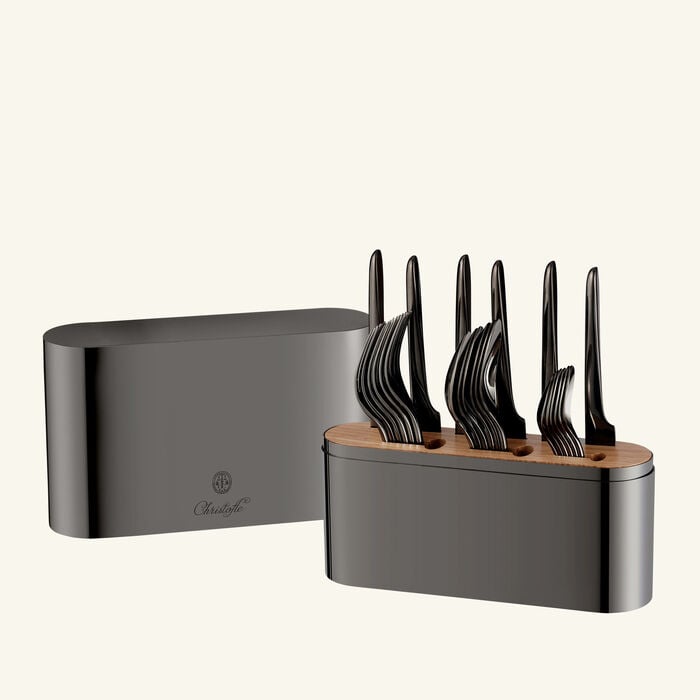 christofle concorde cutlery case black