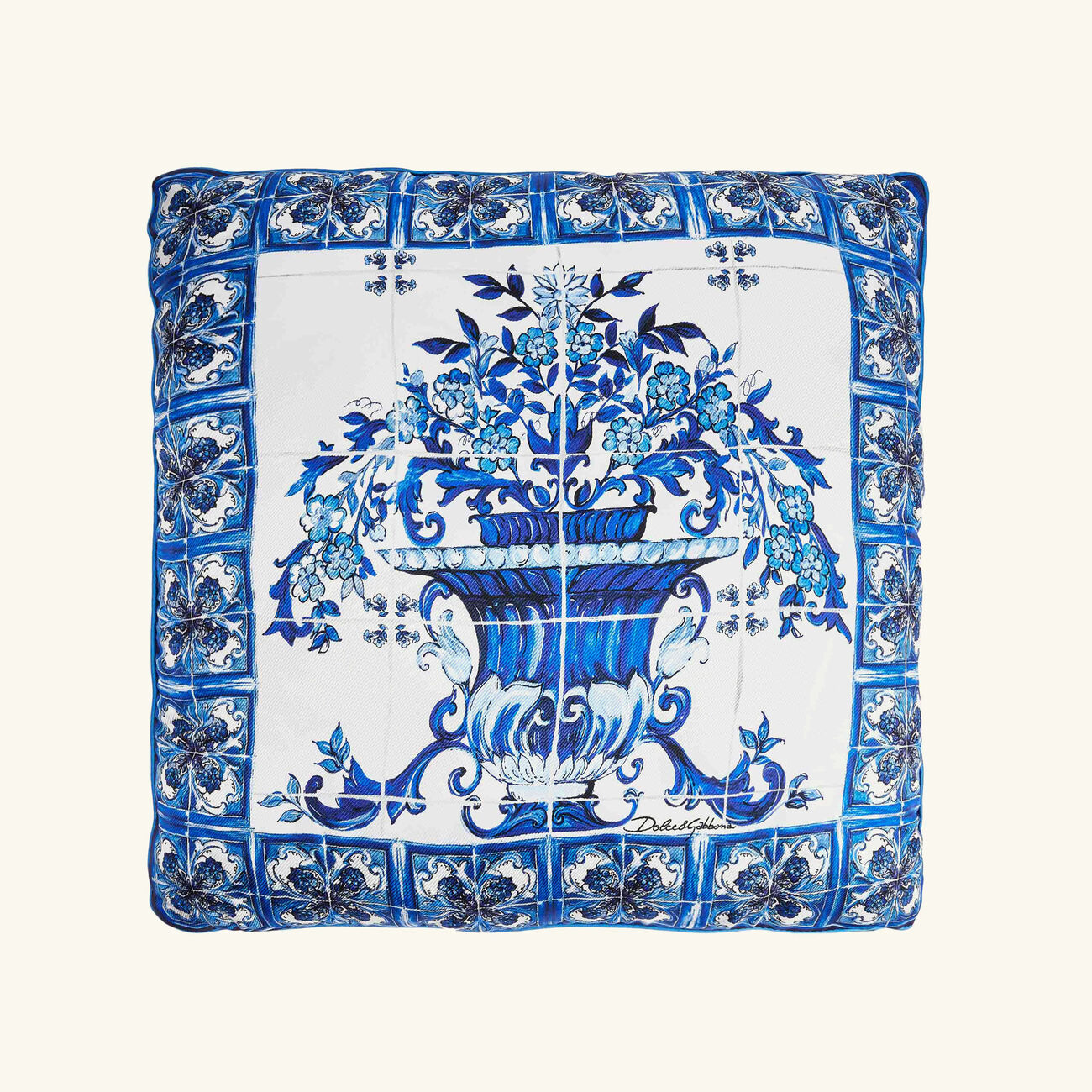 dolce gabbana casa blu mediterraneo silk twill pillow