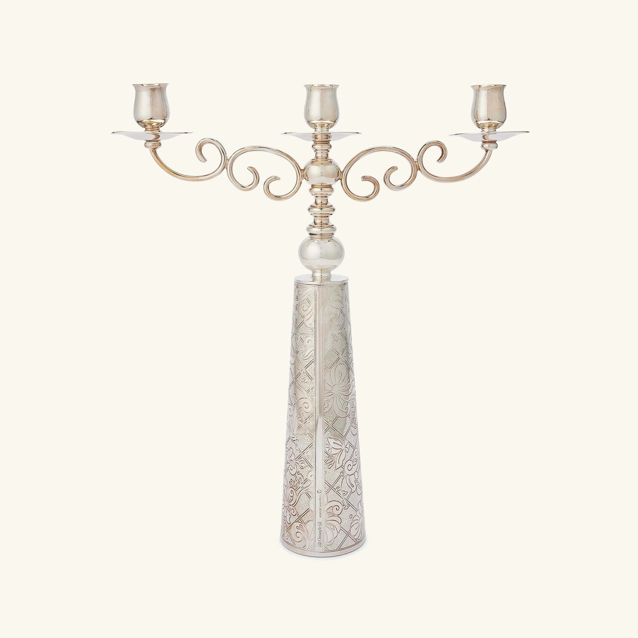 christofle jardin d eden candelabra silver plated 3 candles