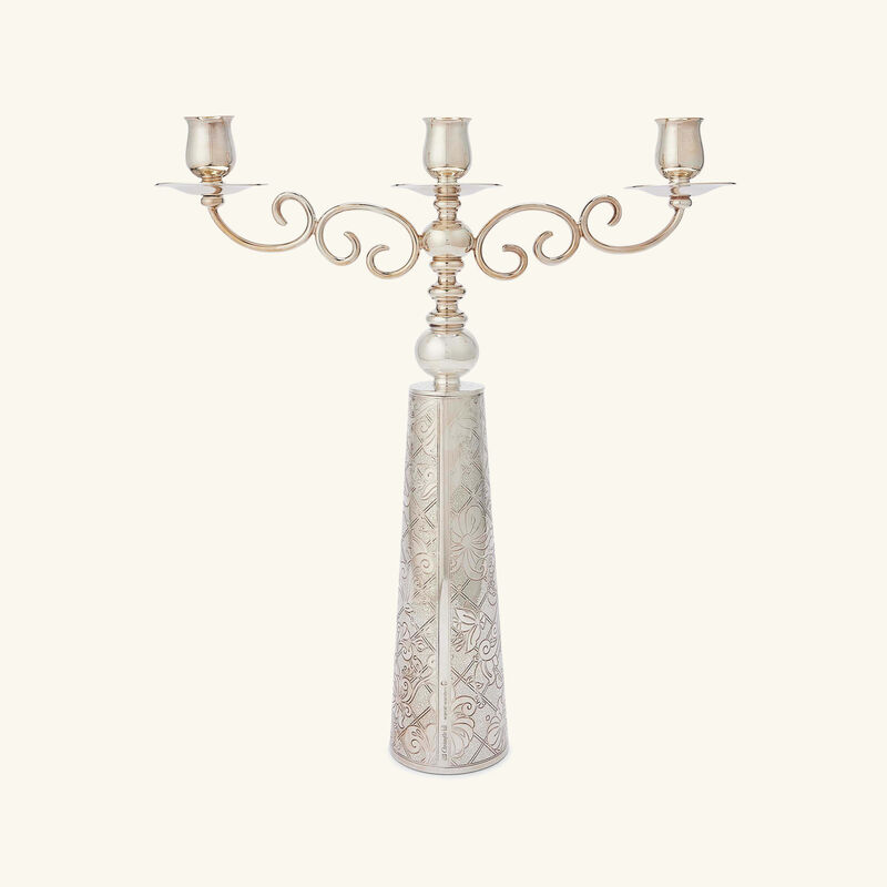 christofle jardin d eden candelabra silver plated 3 candles