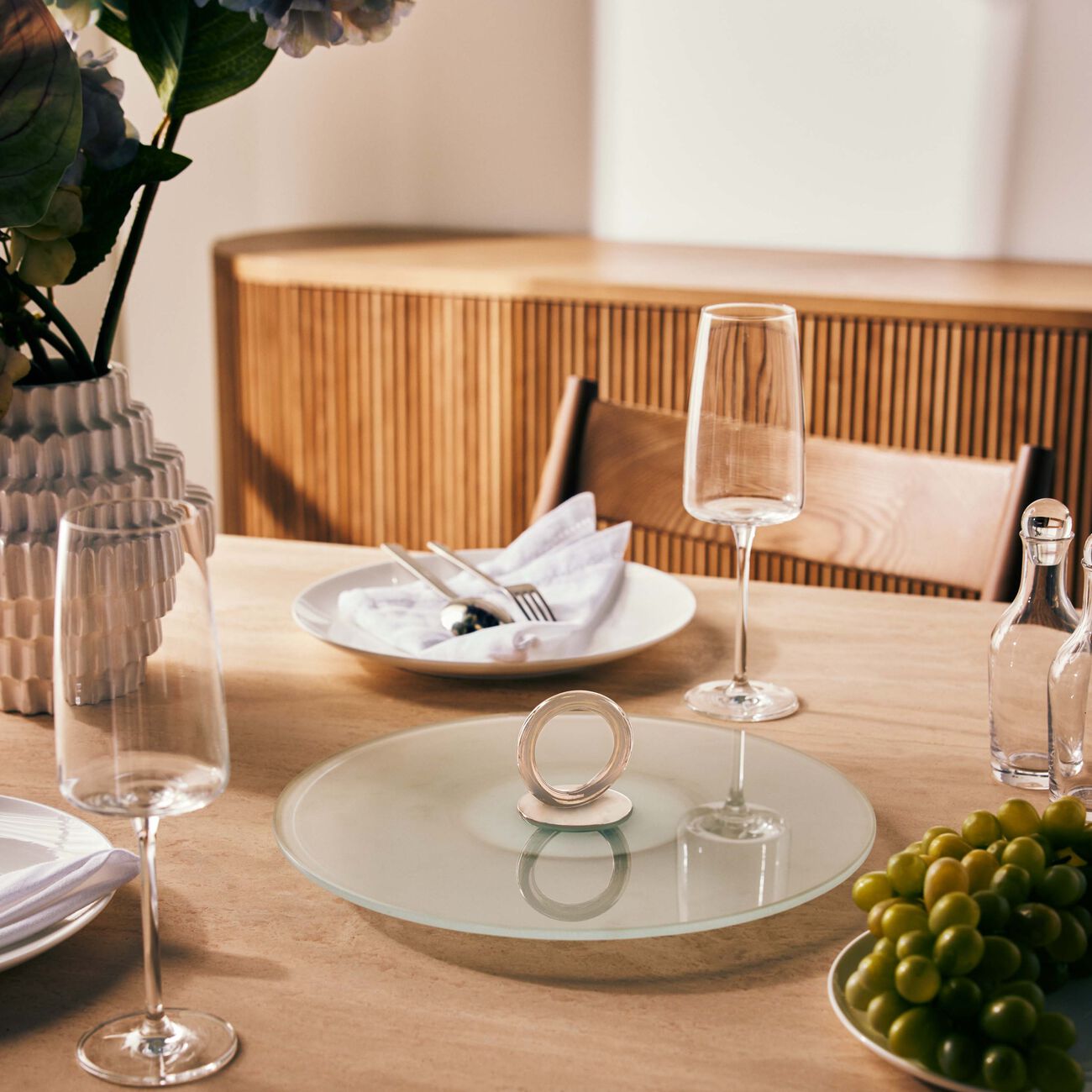 christofle vertigo serving platter round silver plated 30cm